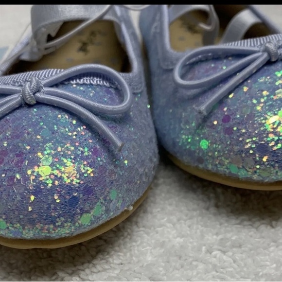 Cat & Jack Toddler Girls Lily Glitter Slip On Ballet Flats Purple Size 6 - Picture 5 of 12